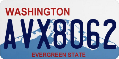WA license plate AVX8062