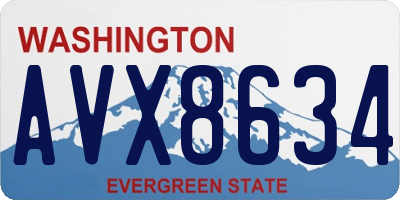 WA license plate AVX8634