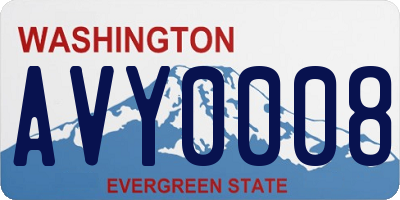 WA license plate AVY0008
