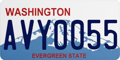 WA license plate AVY0055