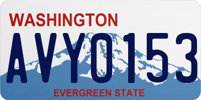 WA license plate AVY0153