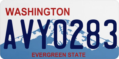 WA license plate AVY0283