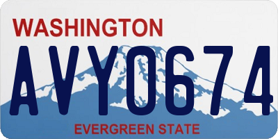 WA license plate AVY0674