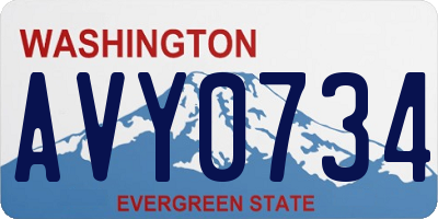 WA license plate AVY0734
