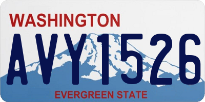 WA license plate AVY1526