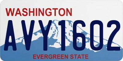 WA license plate AVY1602