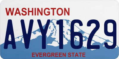 WA license plate AVY1629