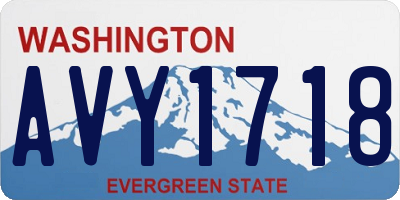 WA license plate AVY1718