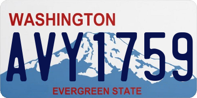 WA license plate AVY1759
