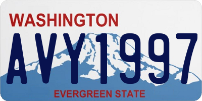 WA license plate AVY1997