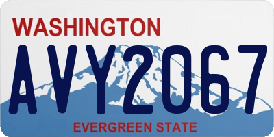 WA license plate AVY2067