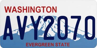 WA license plate AVY2070