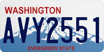 WA license plate AVY2551