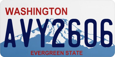 WA license plate AVY2606