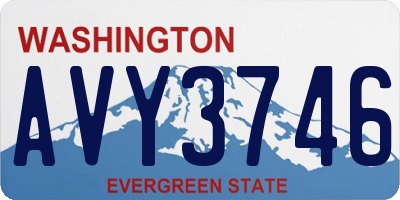 WA license plate AVY3746