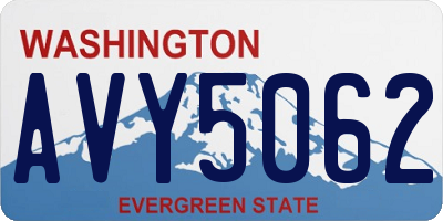 WA license plate AVY5062