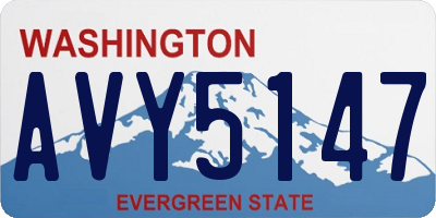 WA license plate AVY5147