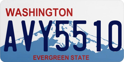 WA license plate AVY5510