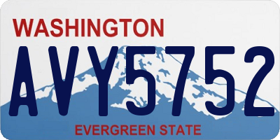 WA license plate AVY5752