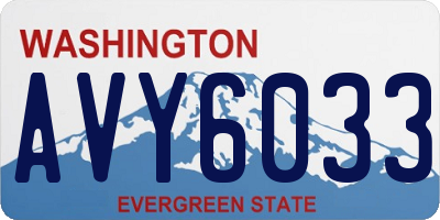 WA license plate AVY6033