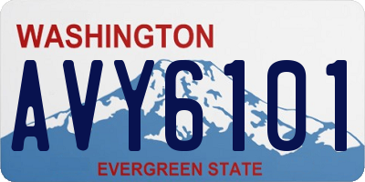 WA license plate AVY6101