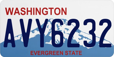 WA license plate AVY6232