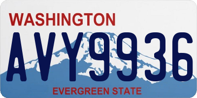 WA license plate AVY9936