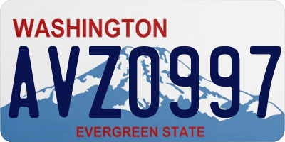 WA license plate AVZ0997