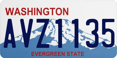 WA license plate AVZ1135