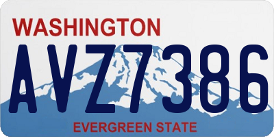 WA license plate AVZ7386