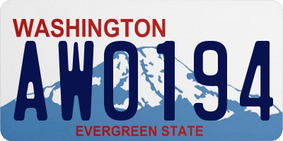 WA license plate AW0194