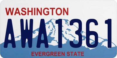 WA license plate AWA1361