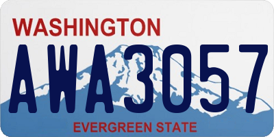 WA license plate AWA3057