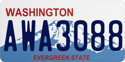 WA license plate AWA3088