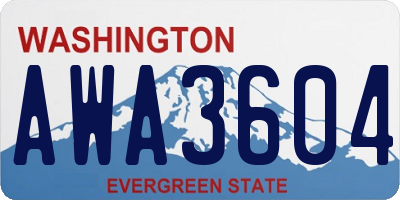 WA license plate AWA3604