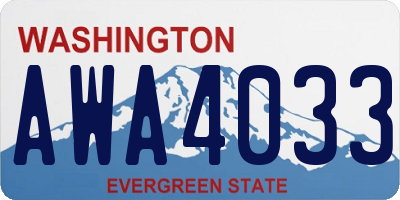 WA license plate AWA4033