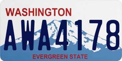 WA license plate AWA4178