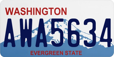 WA license plate AWA5634