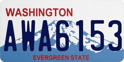 WA license plate AWA6153