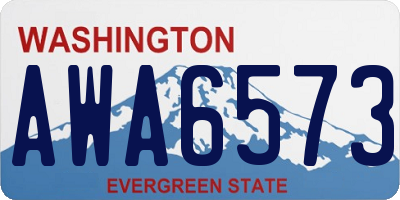 WA license plate AWA6573