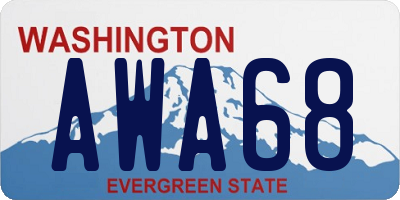 WA license plate AWA68