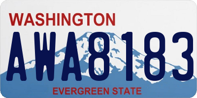 WA license plate AWA8183