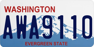 WA license plate AWA9110