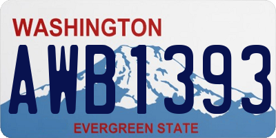 WA license plate AWB1393