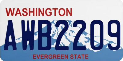 WA license plate AWB2209