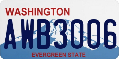 WA license plate AWB3006