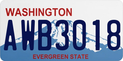WA license plate AWB3018