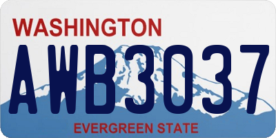 WA license plate AWB3037