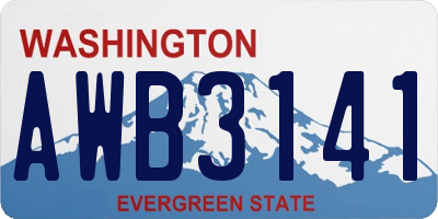 WA license plate AWB3141