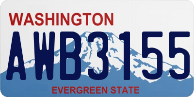 WA license plate AWB3155